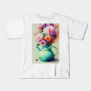 Watercolor teapot Kids T-Shirt